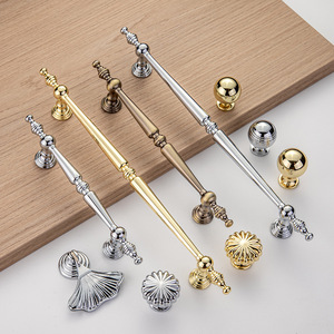 French Style Cabinet <b>Door</b> Handles Zinc Alloy Bar Shape Gold <b>Silver</b> Durable Furniture Handle <b>Knob</b> - Product Image 2