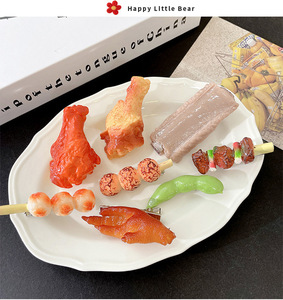 Pince à cheveux en forme de côtes simulées, pince à cheveux amusante en forme d'aile de poulet pour barbecue, accessoire de pince à cheveux créatif et amusant en forme de cuisse de poulet - Product Image 3