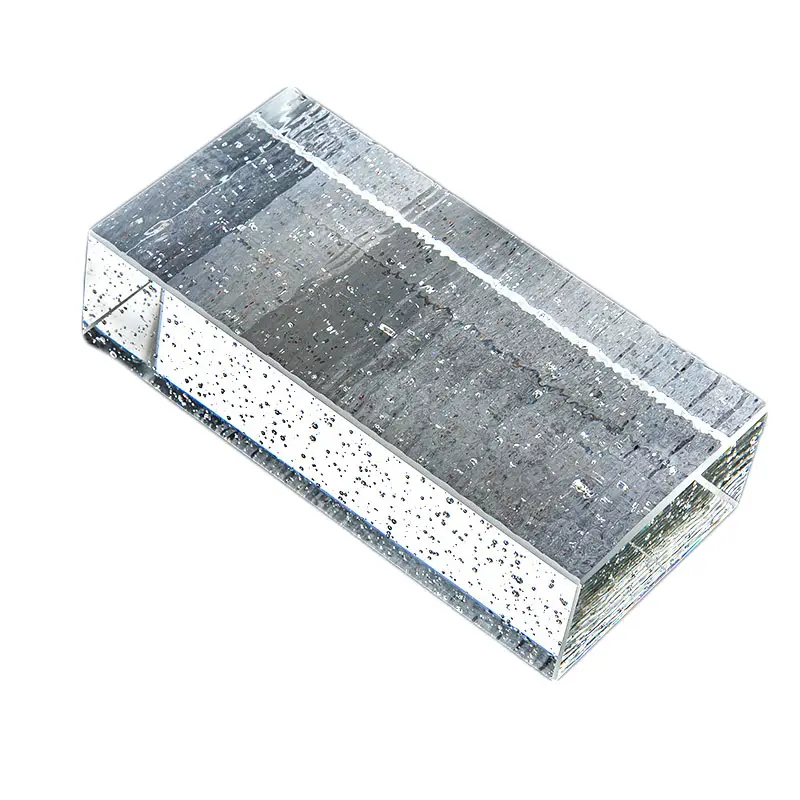 Factory custom Logo Decoration Large Surface Water Pattern Crystal Block Fine Grinding Bubbles Glass Block solid glass bricks
