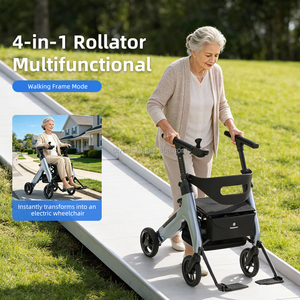 Trending Products 2026 Hot Multifunctional 4 in 1 Adult Folding Electric <b>Walker</b> <b>Rollator</b> With Seat Electric Wheelchair - Product Image 4