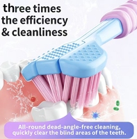 Lot de 6 brosses à dents 3D à trois faces, nettoyage complet, poils souples de qualité supérieure, pour la maison et les voyages - Vente en gros 2026