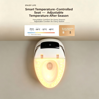 Nouvelle toilette intelligente avec bidet intégré, télécommande, évacuation en S, siège chauffant, double chasse d'eau, montage facile pour immeubles multi-familiaux