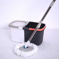 Ensemble de serpillière télescopique écologique avec seau, système de nettoyage à rotation 360 degrés pour le sol, utilisation domestique, outils de nettoyage ménager