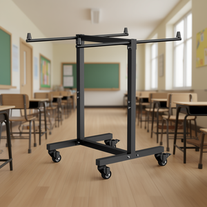 Chariot de support de chaise pliante pour 14 chaises d'école jusqu'à 200 LBS Chariot de transport de chaise en forme de T - Product Image 2