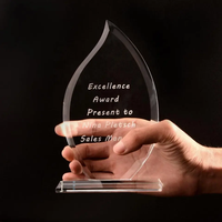 Trophée en cristal K9 en forme de goutte d'eau, prix d'usine HDW, logo personnalisé, adapté à diverses cérémonies de remise de prix