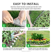 Bordure de jardin en acier inoxydable, résistante à la rouille et à l'usure, pour pelouse résidentielle et commerciale, et pour la rétention de terrains