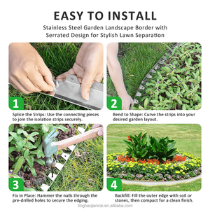 Borde de Jardín de Acero Inoxidable, Resistente a la Corrosión y al Desgaste, para Jardines Residenciales y Comerciales - Product Image 2