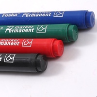 Marqueurs permanents Foska imperméables à séchage rapide, pointe moyenne, anti-eau, noirs, pour tissus avec pointe en fibre
