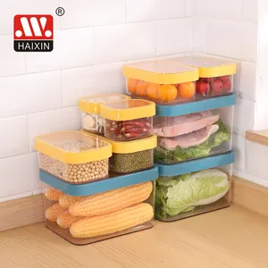 Haixing Factory Plastic Airtight Cereal Dispenser Canister Waterproof Dry Food Storage Containers Plastic Canister