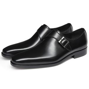 Zapatos de Hombre de Cuero Genuino Personalizados, de Primera Capa de Piel de Vacuno, con Borde Abierto y Adornos, Formales de Negocios, Estilo Británico de Tres Secciones - Product Image 3