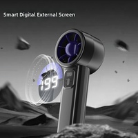 Ventilador de Mano Portátil de Alta Velocidad, Recargable por USB-C, Mini Ventilador Turbo Ajustable, Ventilador Personal para Camping, Senderismo, Oficina y Hogar