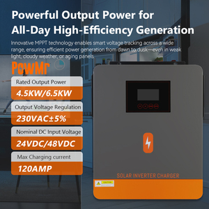 PowMr มีสินค้าในสต็อก 6.2KW 6.5KW 48V ระบบโซลาร์เซลล์คลื่นไซน์บริสุทธิ์ 230V ระบบออฟกริด พร้อมตัวควบคุมการชาร์จ MPPT รุ่น POW-HVM6.5K-48V-E S - Product Image 1
