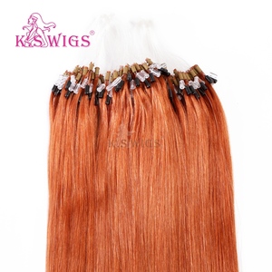 K.SWIGS 350# Copper Red <b>Micro</b> Ring Remy Human Hair Extensions Cuticle Aligned Durable Gentle Reusable Professional Natural Hair - Product Image 4