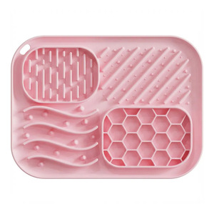 Alfombrilla de silicona 4 en 1 para lamer para perros y gatos, para alivio de la ansiedad, comedero lento, para mantequilla de cacahuete y yogur, antideslizante, impermeable, para entrenamiento, sólida - Product Image 5