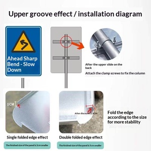 Señales de Tráfico Reflectantes de Aluminio Personalizadas al por Mayor para Seguridad en Acantilados, Carreteras, Obras, Estacionamientos y Aeropuertos - Product Image 3