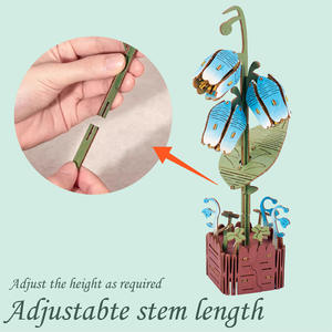 Rose artificielle bricolage Kit d'artisanat en bois 3D <span class=keywords><strong>Puzzle</strong></span> fait à la main décoration de la maison assemblage jouet - Product Image 4