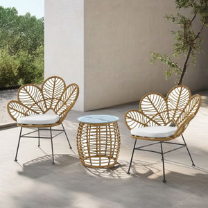 Ensemble table et chaises de bistro français en acier moderne et imperméable de haute qualité pour jardin et jardin avec coussin - Product Image 1