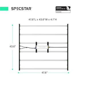 Specstar Lampe de culture verticale d'intérieur en forme de marguerite 4X4 4X6 645 Watts 960 Watts LED à intensité variable