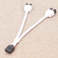 Cable Divisor en Y Dupont de 9 Pines, 2.54mm, Macho a Hembra, 1 a 2, Conector USB Dupont, Cable de Datos para Placa Base A-2639