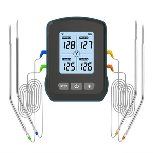 Wireless Meat Thermometer Smart Wireless Rohs CE Blue-tooth Meat Kitchen Cooking Bbq Grill Thermometer With 4 Probes