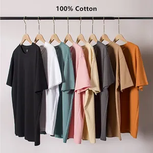 Custom Digital Printed Logo Solid Vintage 100% Cotton Knitted Fabric High Quality Unisex Heavyweight Oversized Men's T-Shirt - Product Image 2