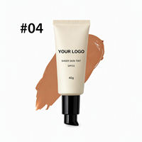 Fond de teint liquide vegan haute qualité, couvrance totale, 40g, écran solaire léger, teinte transparente pour la peau avec SPF 55