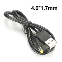 HNT 0.8 Meter USB-A Male ke DC 5.5x2.1/3.5x1.35/4.0x1.7/2.5x0.7mm Kabel Pengisian Cepat Berlapis PVC 3A Power Supply