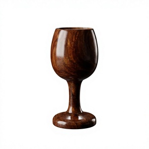Custom Logo <b>Handmade</b> Solid Wood Eco-Friendly Reusable 250ml Modern Design Wine Glass Gift Cup - Product Image 2
