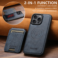 Étui de téléphone SUTENI pour iPhone 18 Pro Max avec recharge sans fil, support magnétique pour cartes, portefeuille 2-en-1 en similicuir, compatible avec les modèles 17, 16 Plus, 15, 14