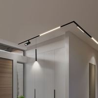 Rail magnétique LED COB moderne en aluminium pour éclairage intelligent sur rail 48V, installation suspendue ou en saillie, 1m, 1,5m, 2m, 3m