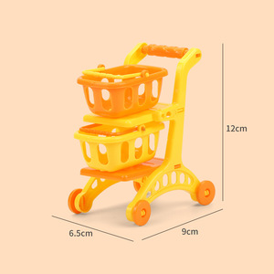 Chariot de courses miniature double couche pour maison de poupée, idéal pour le jeu d'imitation en supermarché, compatible Shopify Dropshipping - Product Image 3