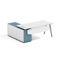 Bureau de direction en bois en forme de L de haute qualité, bureau de bureau moderne, facile à assembler, avec espace de rangement, couleur personnalisable
