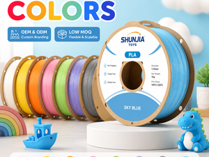 Filament d'imprimante 3D PLA Shunjia Toys 1,75 mm, 8 couleurs, ton bois, faible odeur, filament pour modèles de jouets, compatible Creality Bambu Lab - Product Image 1