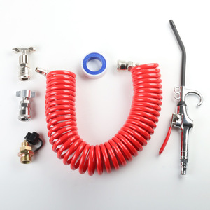 Kit de soplador de polvo neumático con manguera de resorte de 9 m, pistola de aire de 14 mm con válvula de conexión rápida para limpieza de cabinas de camiones - Product Image 1