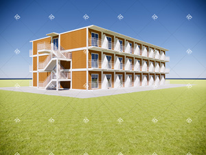 Casa contenedor de lujo de 3 pisos, prefabricada, paquete plano desplegable de China, edificio de oficinas prefabricado de huracán prefabricado llave en mano - Product Image 2
