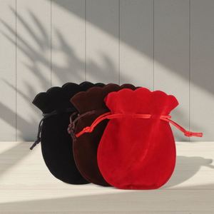 Pochette cadeau en velours recyclable en gros avec cordon de serrage, impression personnalisable, nouveau design, sac anti-poussière pour collier, bague, boucles d'oreilles - Product Image 1