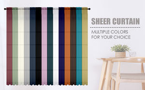 Cortinas de Ventana Texturizadas con Sensación Rústica, Semitransparentes <span class=keywords><strong>para</strong></span> Dormitorio y Sala de Estar, Cortina de Ventana Suave <span class=keywords><strong>para</strong></span> el Hogar - Product Image 6