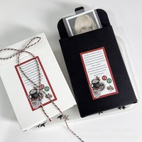 Boîte cadeau DIY en papier kraft biodégradable écologique de luxe pour cartes photo, petites cartes, emballage de bougies avec gaufrage