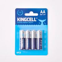 Batería de Zinc de Carbono KINGCELL Super Heavy Duty AA R6P 1.5V, Certificación ISO BSCI, OEM a Granel para Control Remoto y Radio