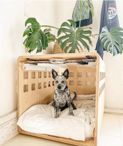 เตียงนอนสัตว์เลี้ยงทำจากไม้เป็นมิตรกับสิ่งแวดล้อมไม่มีสีเฟอร์นิเจอร์บ้านสุนัขแมว - Product Image 3