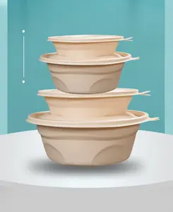 Phân Hủy Sinh Học Tinh Bột Ngô Nhựa Dùng Một Lần 500 Ml Cup Ăn Trưa Mì Hộp Bột Ngô Salad Soup Bowl Với Nắp