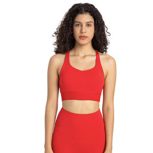 Nuovo supporto superiore a <span class=keywords><strong>zero</strong></span> senso antiurto Lulu biancheria intima sportiva antiscivolo orlo con cinturino sottile reggiseno Yoga bellissimo reggiseno sportivo Lulu posteriore - Product Image 1