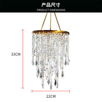 Lustre suspendu de luxe en perles acryliques, abat-jour décoratif avec gouttes d'eau pour la décoration de mariage, de fête ou de banquet