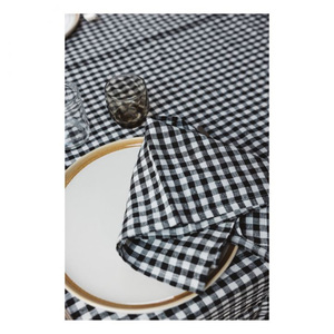 LY-Classic Vichy Serviette de Table <span class=keywords><strong>Beige</strong></span> Blanc Grille Damier Fait à la main en <span class=keywords><strong>Lin</strong></span> Lavé <span class=keywords><strong>Nappe</strong></span> de Dîner de Ferme - Product Image 5