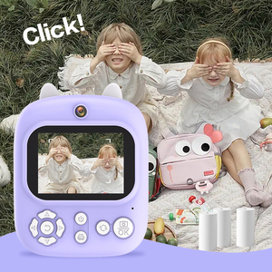 2.4インチ 12MP タイムリー印刷カメラ 1080P キッズデジタルビデオカメラ かわいいミニポケットプリンターカメラ 子供用ギフトおもちゃ P2 B1 - Product Image 3