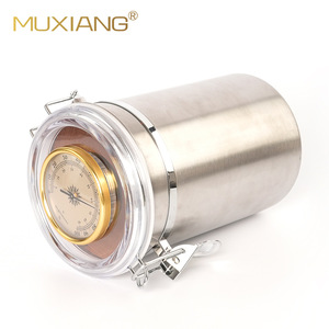 Muxiang Stainless Steel Cigar Humidor With Hygrometer Round Moisture Proof Storage Jar For Cigar Preservation - Product Image 3