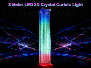 Rideau lumineux LED 3D en cristal de <span class=keywords><strong>3</strong></span> mètres, couleur pleine, blanc chaud, DMX512, éclairage de scène pour mariages, hôtels, concerts, parcs à thème, bars - Product Image 2