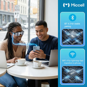 Gafas Inteligentes Miccell con Traducción en Tiempo Real, Cámara de 8MP, Batería de 270mAh, Carga Magnética, Llamadas con Manos Libres - Product Image 2