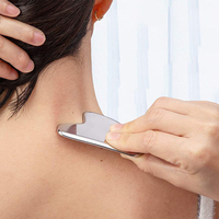 Masseur Gua Sha en acier inoxydable CYANMED pour la beauté de la peau, grattoir facial anti-rides, drainage lymphatique, outil de massage profond