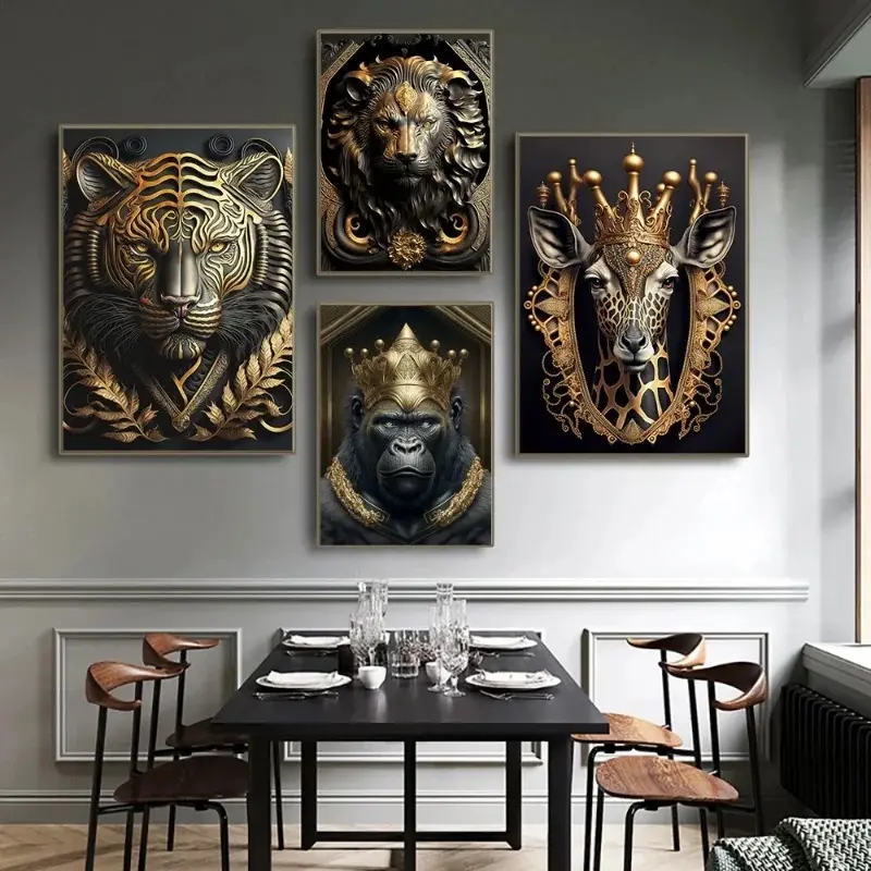 Novo Tigre Besta Rei Pintura Artwork Sala Animal Decorativa Pinturas A Óleo 100% Pintados À Mão Grande Pintura Da Arte Da Parede